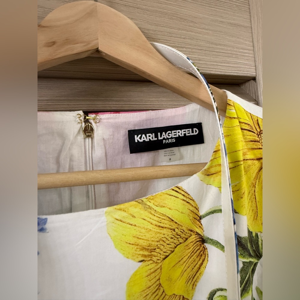 Karl Lagerfeld Yellow and Blue Floral Dress - Picture 3 of 13